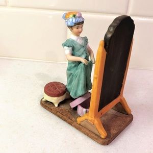 Norman Rockwell Figurine Almost Grown Up Little Girl playing Dress up 1985